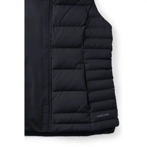LANDS END WOMENS SMALL BLACK OUTWEAR DOWN PUFFER 600 VEST ZIPPER PADDED