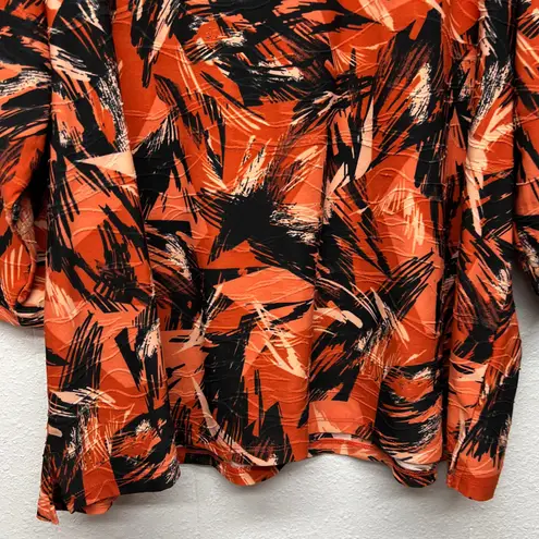 Emily Daniels Colorful Top Womens 3X Stretch Modest Career Workwear Art to Wear Orange