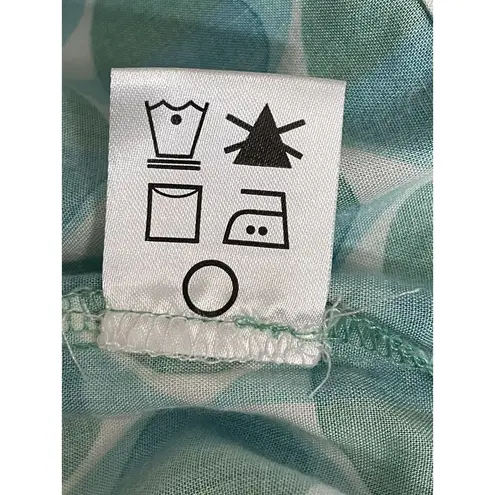 Escapada Living Turquoise Mod Groovy Geo Dress 3/4 Sleeves Back Cutout Size XS