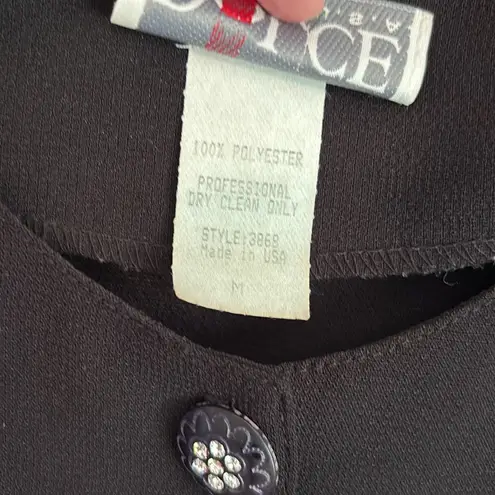 Dark Academia Vintage Chiffon Shirt Dress Witchy Whimsigoth Vampy Dolce Sz Med Black