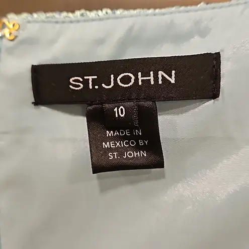 St. John ππ Sequin Slit Dress ~ Seafoam 10 NWOT