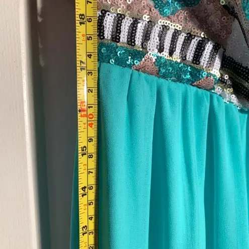 Strapless Sequin Mint Green Dress Mardi Gras Size L