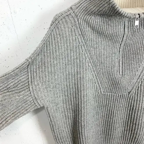 Banana Republic  Oversized Half Zip Sweater Cashmere Blend Heather Gray Medium