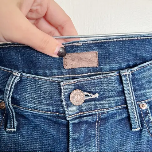 MOTHER • The Muse Ankle jeans mid rise cropped frayed hem Bushwacked slim skinny Blue Size 27