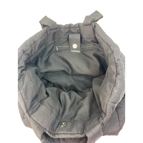 Primark  Black Quilted Tote Bag With Snap Closure & Inner Pockets 10t