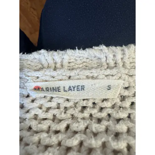 Marine layer Karolina Cardigan 3-Gauge Knit, Bubble Sleeves, Retro Stripe (S)