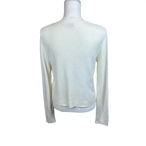 MCNY sweater/cardigan, size Small, vintage, y2k, 90s, full zip, cropped, cozy White