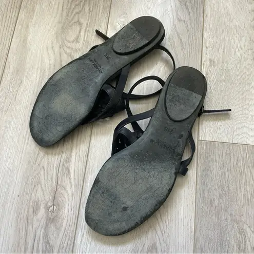 Derek Lam Sandals leather woven womens Black (size 36.5) minimalist casual