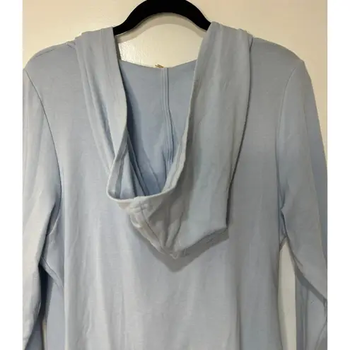 OGL Surplice Ruched Pullover Hoodie Baby Blue Size 2XL NWT Wrap Top Work Office