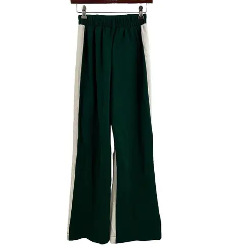 Bershka  Green Wide Leg Pant Side Stripe Small