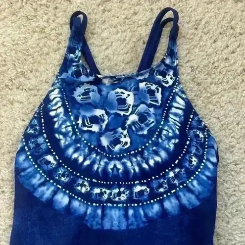 La Blanca Boho Tie Dye One Piece Swimsuit Blue Size 6
