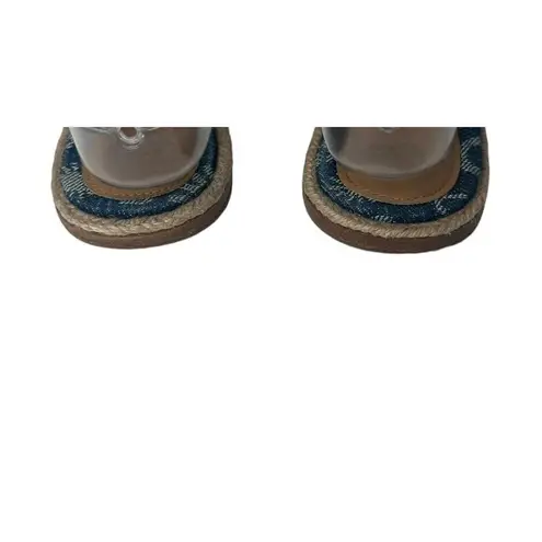 UGG  Australia Womens Amalia Denim Logo Double Band Slide Sandals Size 7