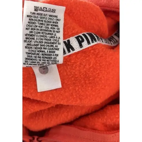 Victoria’s Secret PINK Women’s Sz M Orange Red Jacket Half Zip Pullover Sweater Size M