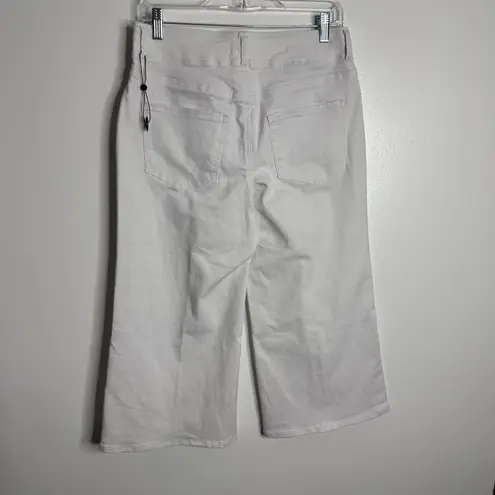 NYDJ NWOT Wide Leg Crop Denim In Optic White Cool Embrace Size 6 Petite