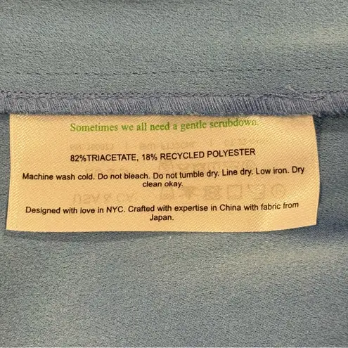 MM.LaFleur The Fatima Midi Dress Sleeveless Belted Shift Blue XL Classic Chic