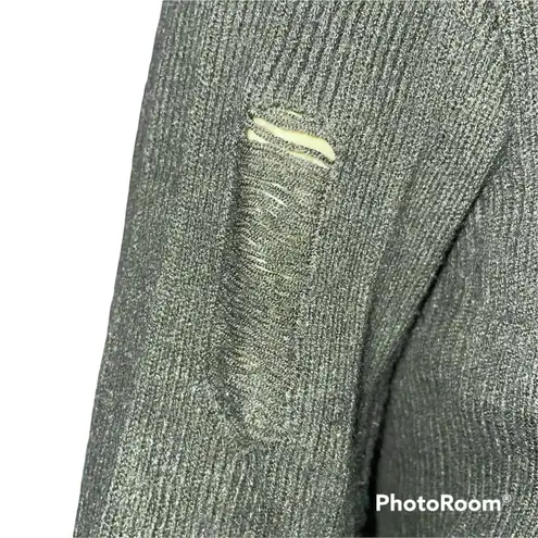 Lorena Rose Lace Up Destroyed Cropped Sweater