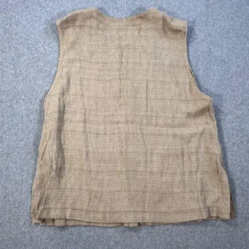 Jessica Howard Vintage Vest Women's 14 Button Front Tan Pocket Lightweight 90s