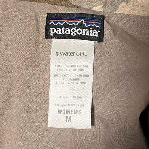 Patagonia  Water Girl Badoo Brown & Tan Flower Print Tank Dress