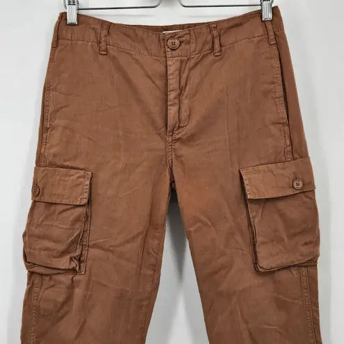 frame denim Frame Women's Brown Washed Latte Relaxed-Fit-Utility Pants Size‎ 27