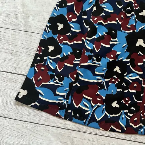 A pea in the pod Taylor step stripe floral burgundy blue size small dress