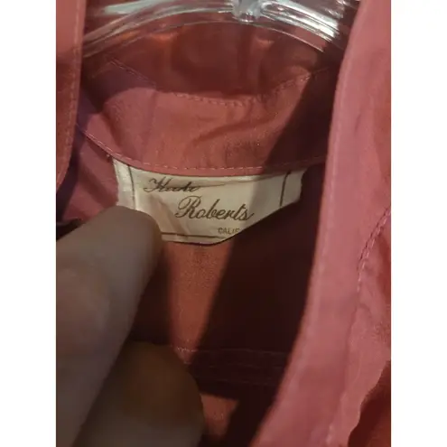 Khaki Roberts California Medium Vintage Blouse Women's Pink Button Down Shirt