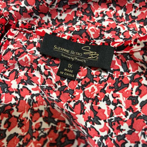 Suzanne Betro Suzanne Bento Red Floral Blouse