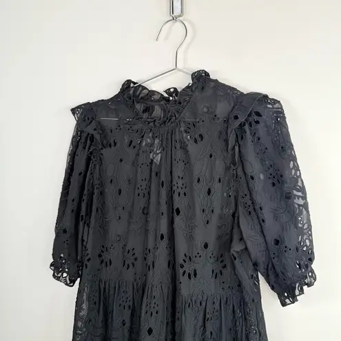 Generation Love Black Lace Eyelet Midi Dress