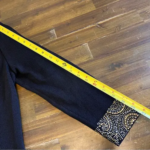 St. John Evening Jacket Blazer Long Line Bling Rhinestones Gold Black Silver 6