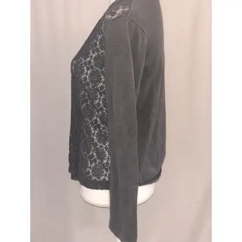 Route 66 ~ Long Sleeve Cardigan ~ Size XL 14-16 ~ Gray ~ Lace