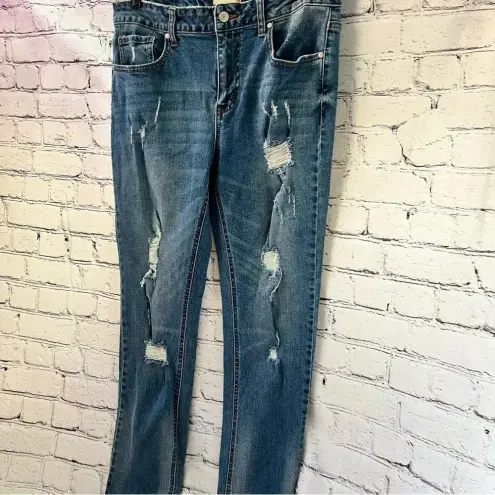 Altar'd State Altar’d State Denim Jeans Distressed Straight‎ Leg Medium Wash Size 30
