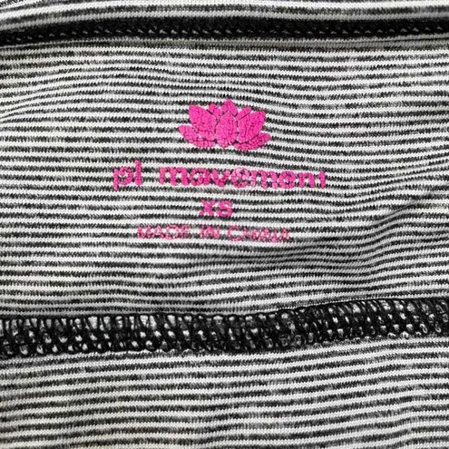 Pink Lotus PL Movement by Sports Bra Women XS Black White Stripe Nylon Crossback