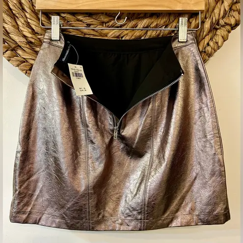 Abercrombie & Fitch NWT  Metallic Bronze Faux Leather Mini Skirt Size XS