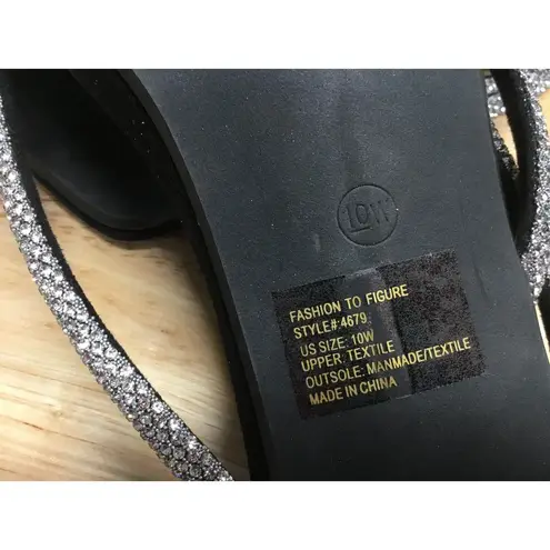 Fashion to figure Nikita Wide Width Women's 10 W Silver Slip-On Dress Sandals