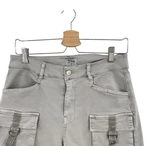 Bevy Flog Kim Cargo Shorts Pockets Cotton Stretch Gray Size 28