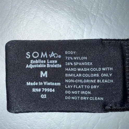 Soma Embliss Luxe Adjustable Bralette Black Wireless Size M