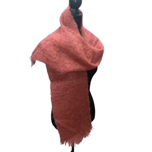 Vintage Burnt Orange Color Bloomingdale's Mohair & Wool Scarf Made in Scotland