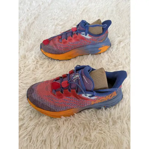 Hoka  Speedgoat 5 Women's Trail Running Shoes Orange‎ Red Blue Lightweight 6.5