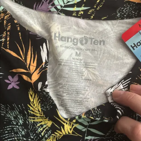 Hang Ten ✅ NWOT Black Tropical print, Casual Dress UPF 50+ UV Protection