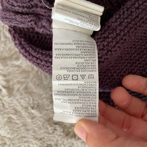 prAna Women's Plum Textured Knit Sweater V-Neck Organic Cotton Blend Size Large