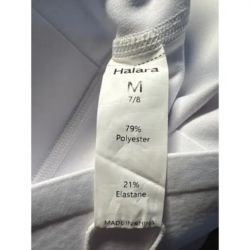 Halara White Athleisure High Waisted Pants Snap Button Detail Size M