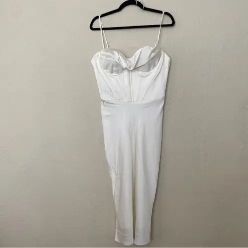 House Of CB  L D-DD‎ Myrna Ivory Corset Slip Dress white NWOT  $269