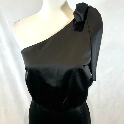 Nasty Gal  black satin one shoulder jumpsuit size 4