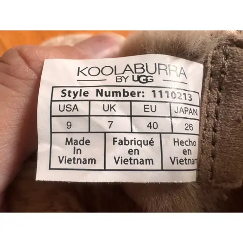 Koolaburra by UGG Faux Fur Slides Adjustable Buckle Fluffy Sandals Womens Size 9 Tan