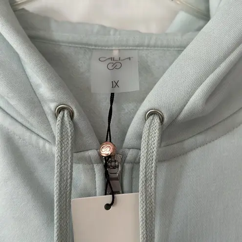 CALIA by Carrie Underwood Cropped Zip Hoodie Calming Green 1X