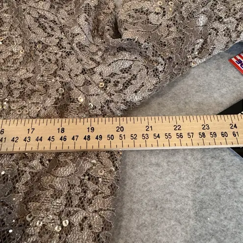 R & M Richards Vintage Cardigan Womens 10 Gold Lace Sequin Festive NEW