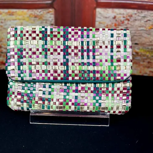 Deux Lux Woven Metallic Clutch Magnetic Closure Multi