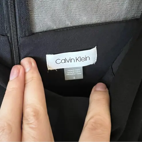 Calvin Klein  CK black ruched mesh half bell sleeves NEW 6