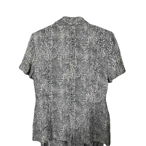 Danny & Nicole Vintage NEW YORK Snake Print blazer dress set Petite Size 10
