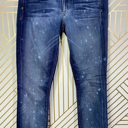 McGuire Denim MCGUIRE Newton Splatter Skinny Jeans in Dark Wash Blue Size US 25