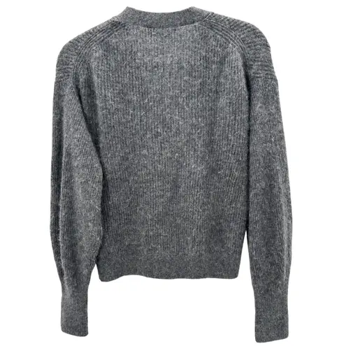 Quince Gray Merino Wool Alpaca Cropped Button Front Cardigan Sweater Size Medium